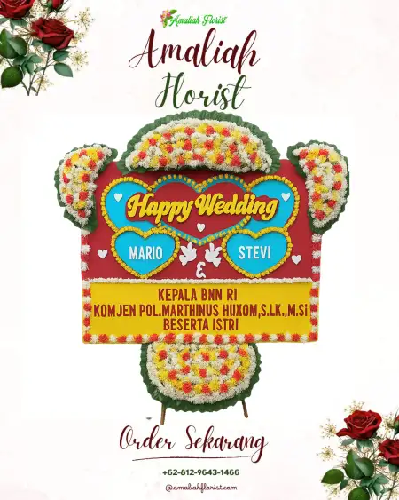 Papan Bunga Pernikahan Pasangan